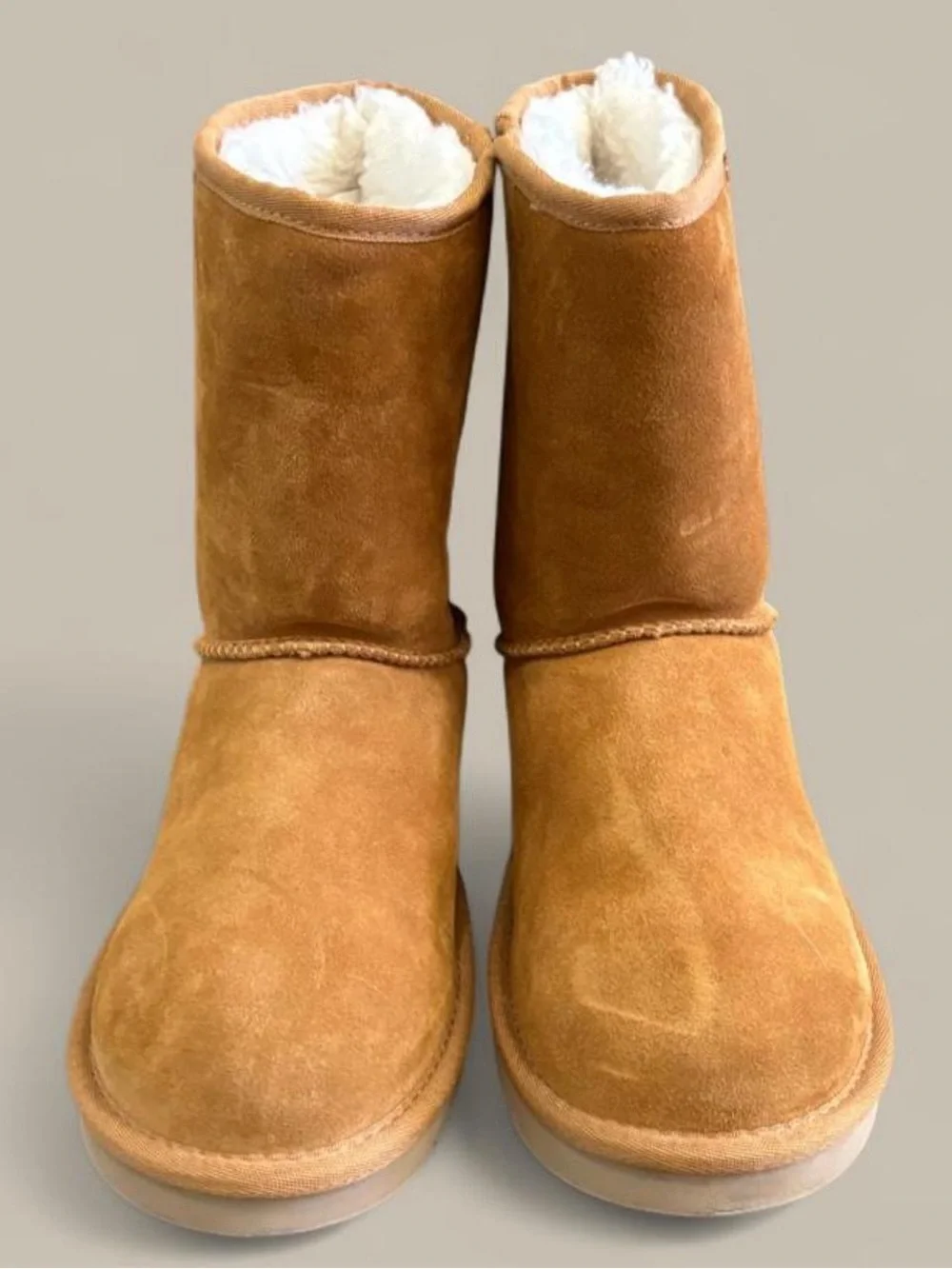 Koolaburra Chestnut Suede Shearling-Lined Winter Boots